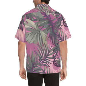 Hawaiian Tropical Print Pink Men's Aloha Shirt