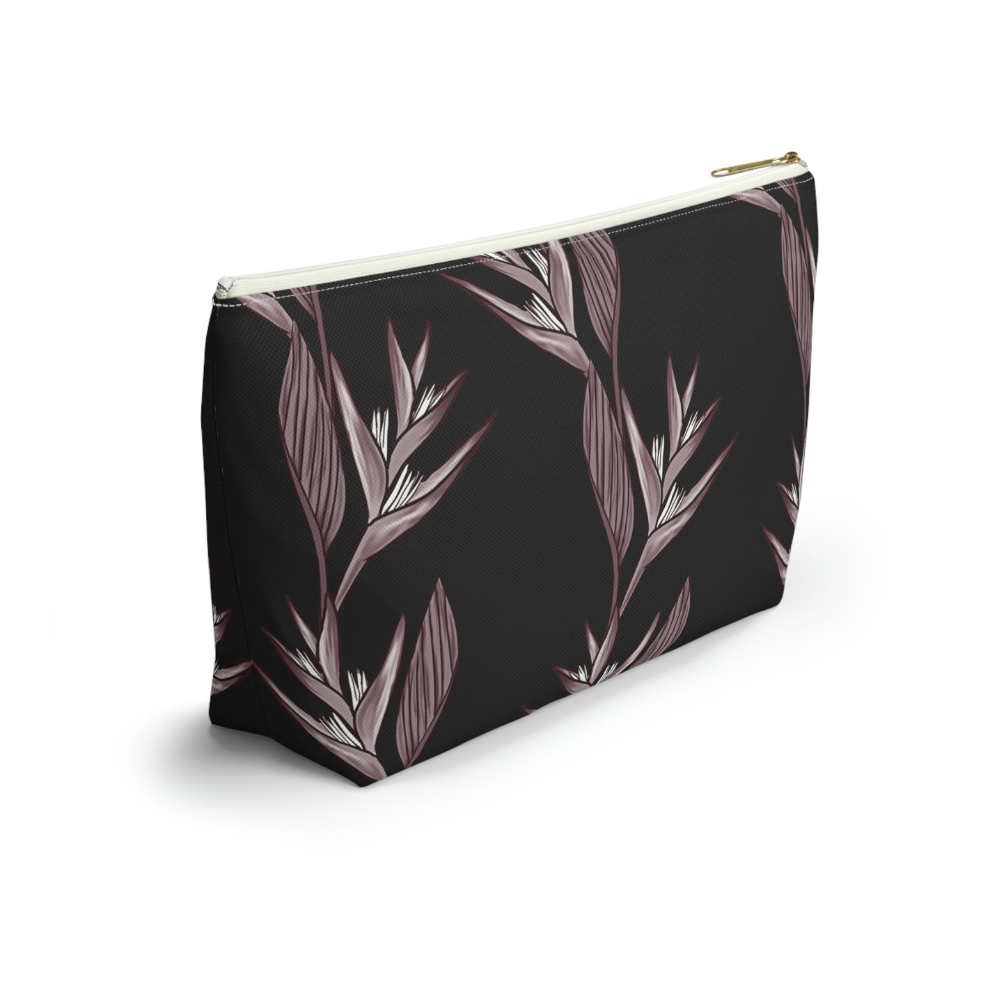 Heliconia Hawaiian Print Design Accessory Pouch w T-bottom