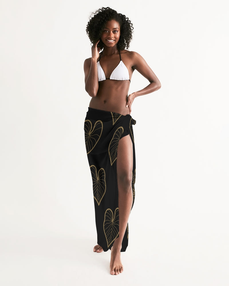 kalo leaf gold design Swim Cover Up