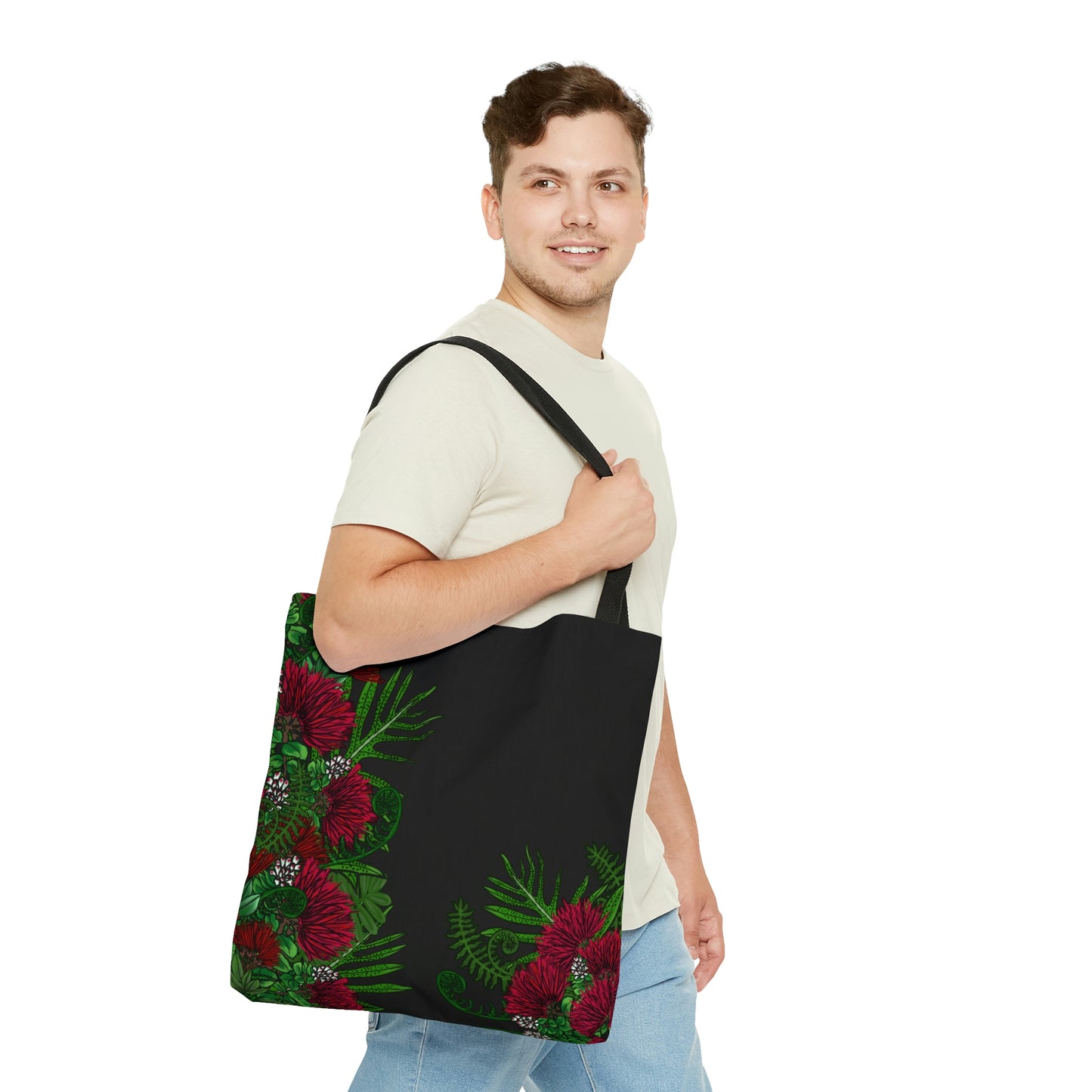 'Ohi'a Lehua and Hawaiian Fern Print Tote Bag