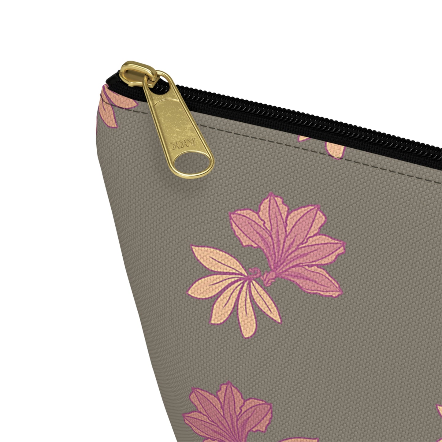 Naupaka Taupe & Pink Accessory Pouch w T-bottom