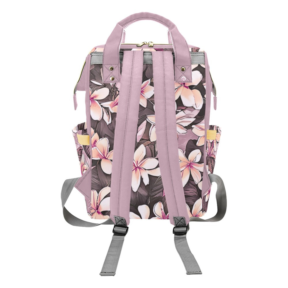 Plumeria Hawaiian Print Multi-Function Backpack