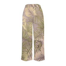 Load image into Gallery viewer, Hawaiian Tropical Print Wide Leg Palazzo Drawstring Pants - Soft Tones