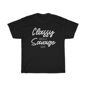 Classy with a Savage Side - Unisex Heavy Cotton Tee