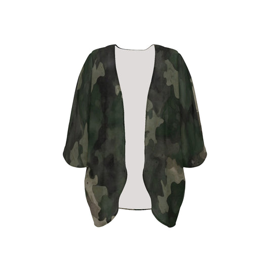 Aloha Dynasty Camouflage Women's Kimono Chiffon CoverUp