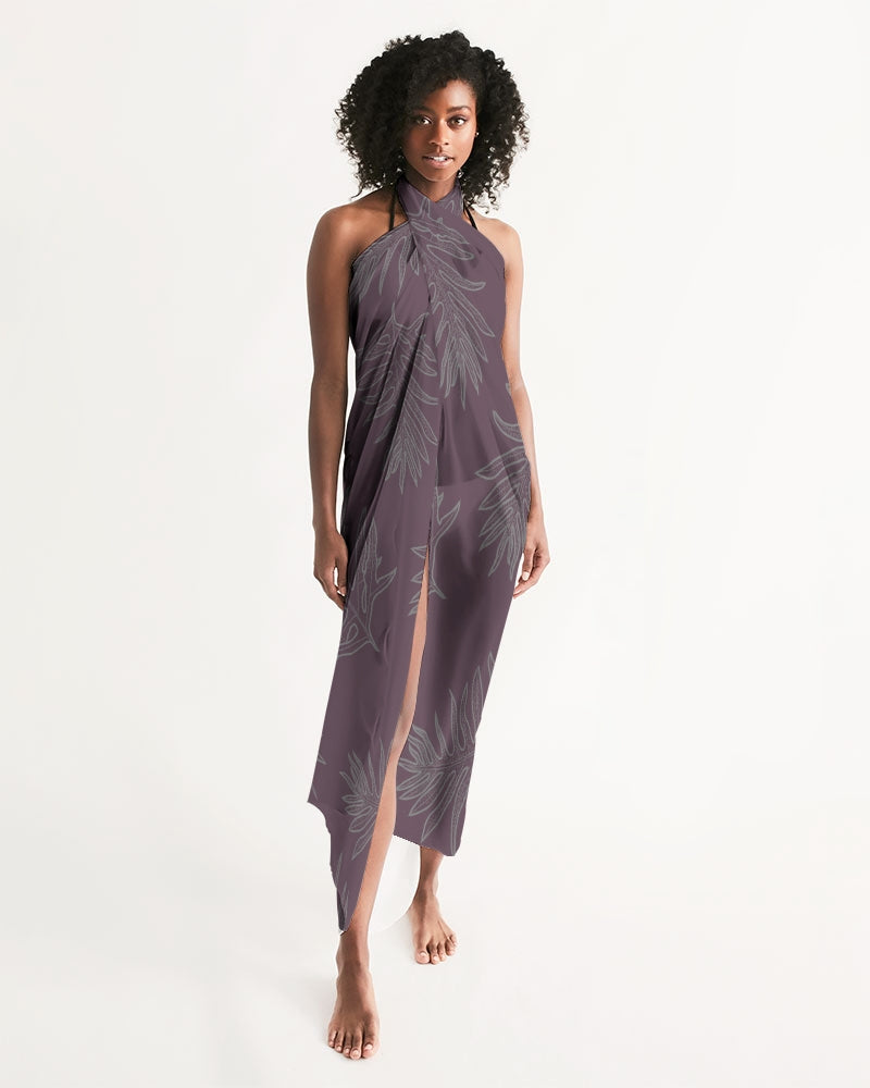 Laua'e Fern Hawaiian Print Pareo Sarong - Mauve Lavender