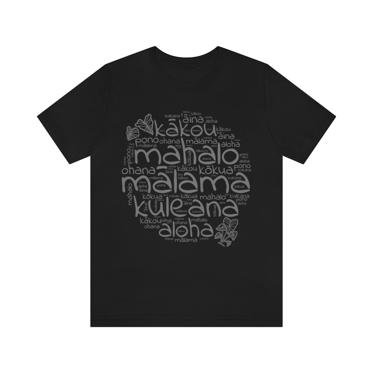 Hawaiian 'Olelo Hawai'i Kuleana with Kalo Plant T-Shirt, Unisex Jersey Short Sleeve Tee