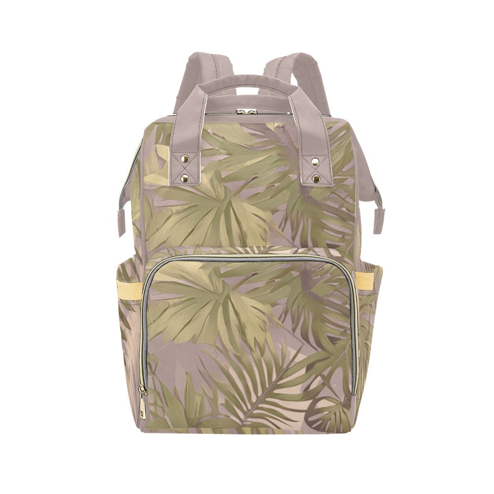 Hawaiian Tropical Print Soft Tones Multi Function Backpack