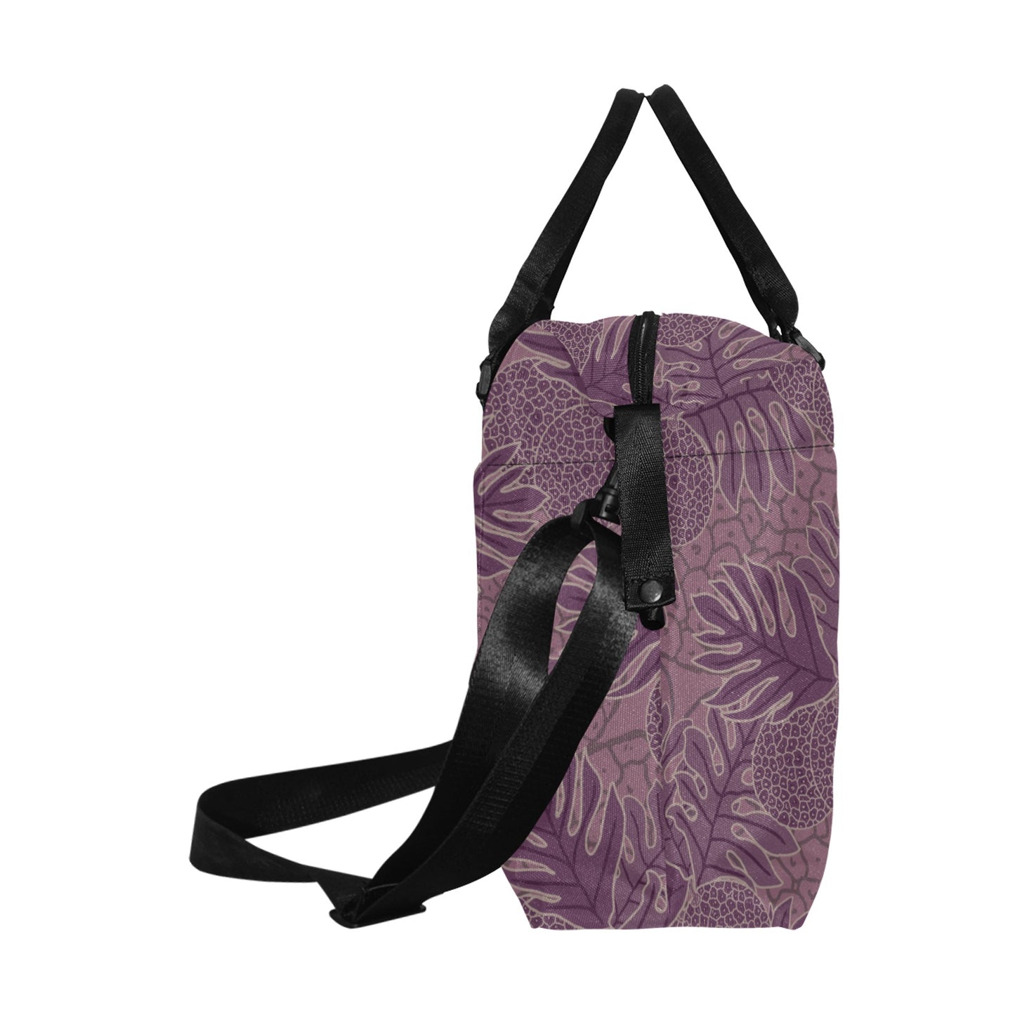 Ulu Breadfruit Hawaiian Print Duffle Bag with Luggage Sleeve - Purple