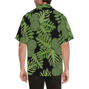 Ulu Breadfruit Hawaiian Print Men's Aloha Shirt - Green and Black