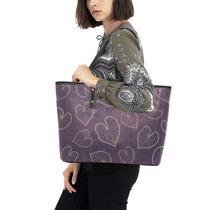 Kalo Taro Lavender Tote Bag Chic Faux Leather Tote Bag
