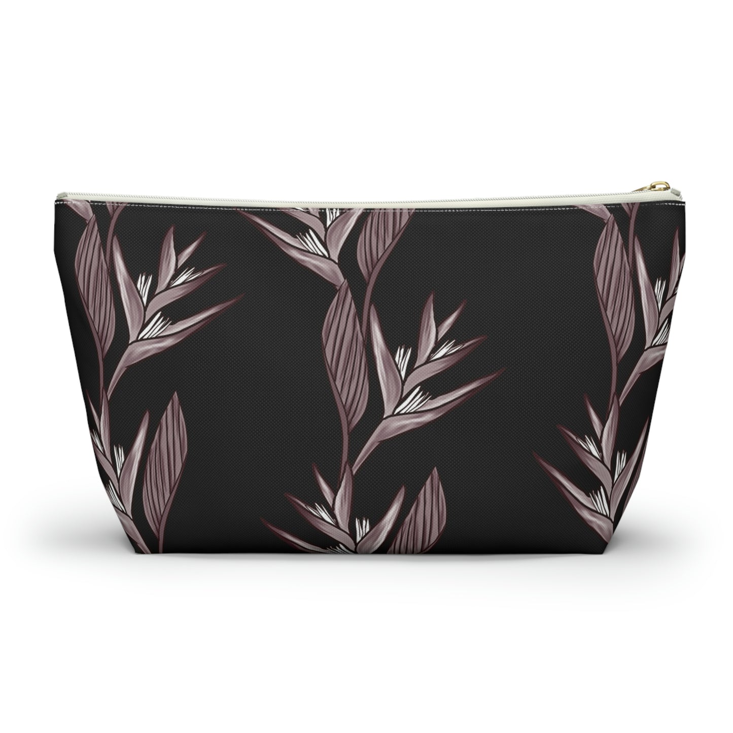 Heliconia Hawaiian Print Design Accessory Pouch w T-bottom