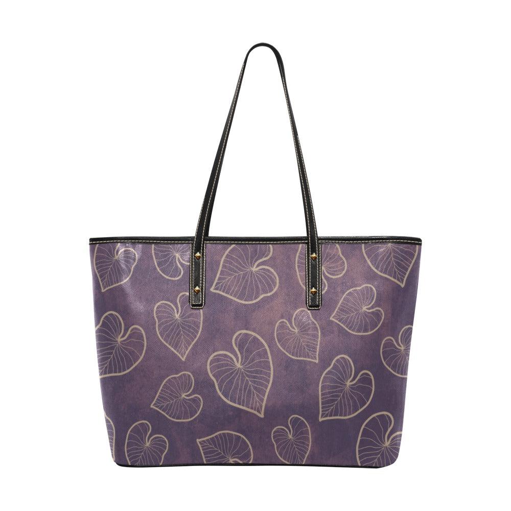 Kalo Taro Lavender Tote Bag Chic Faux Leather Tote Bag