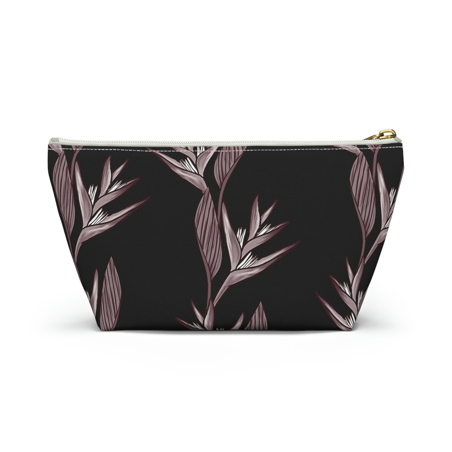 Heliconia Hawaiian Print Design Accessory Pouch w T-bottom