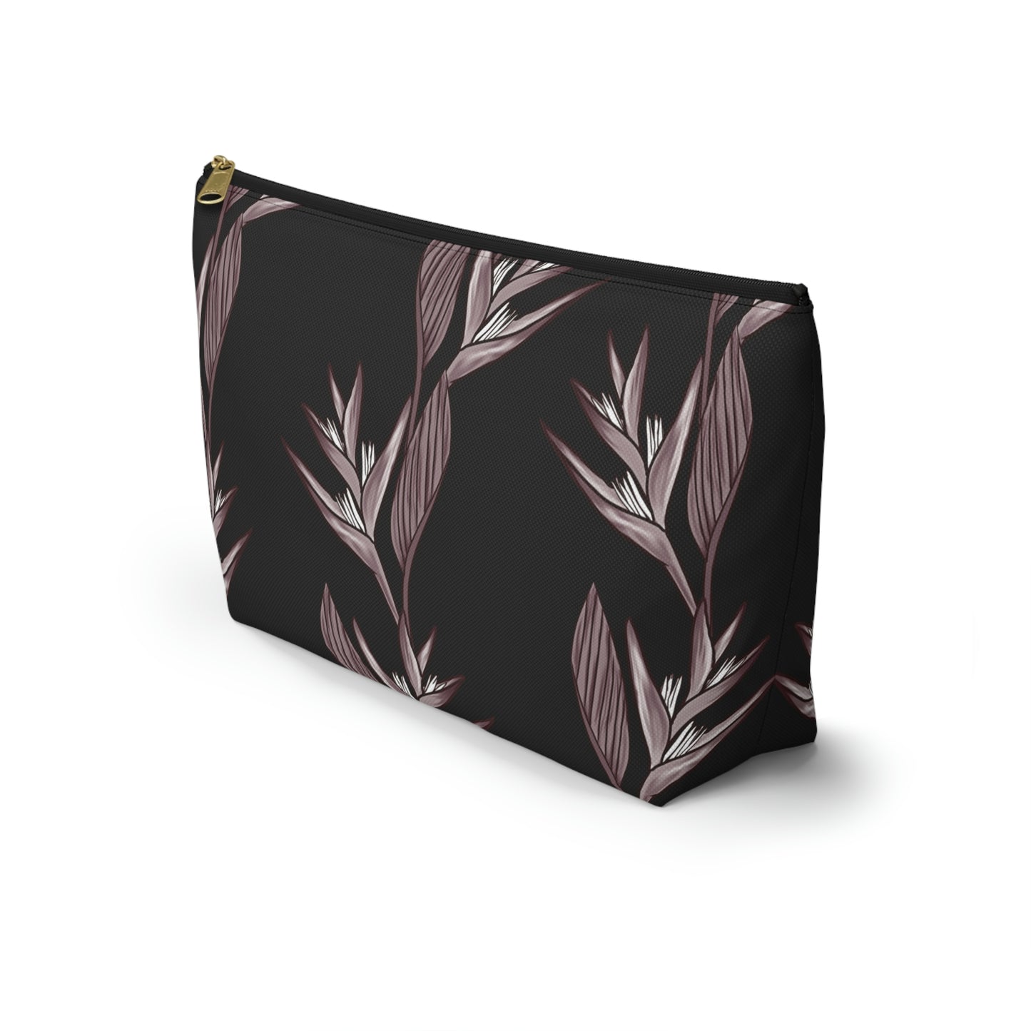 Heliconia Hawaiian Print Design Accessory Pouch w T-bottom