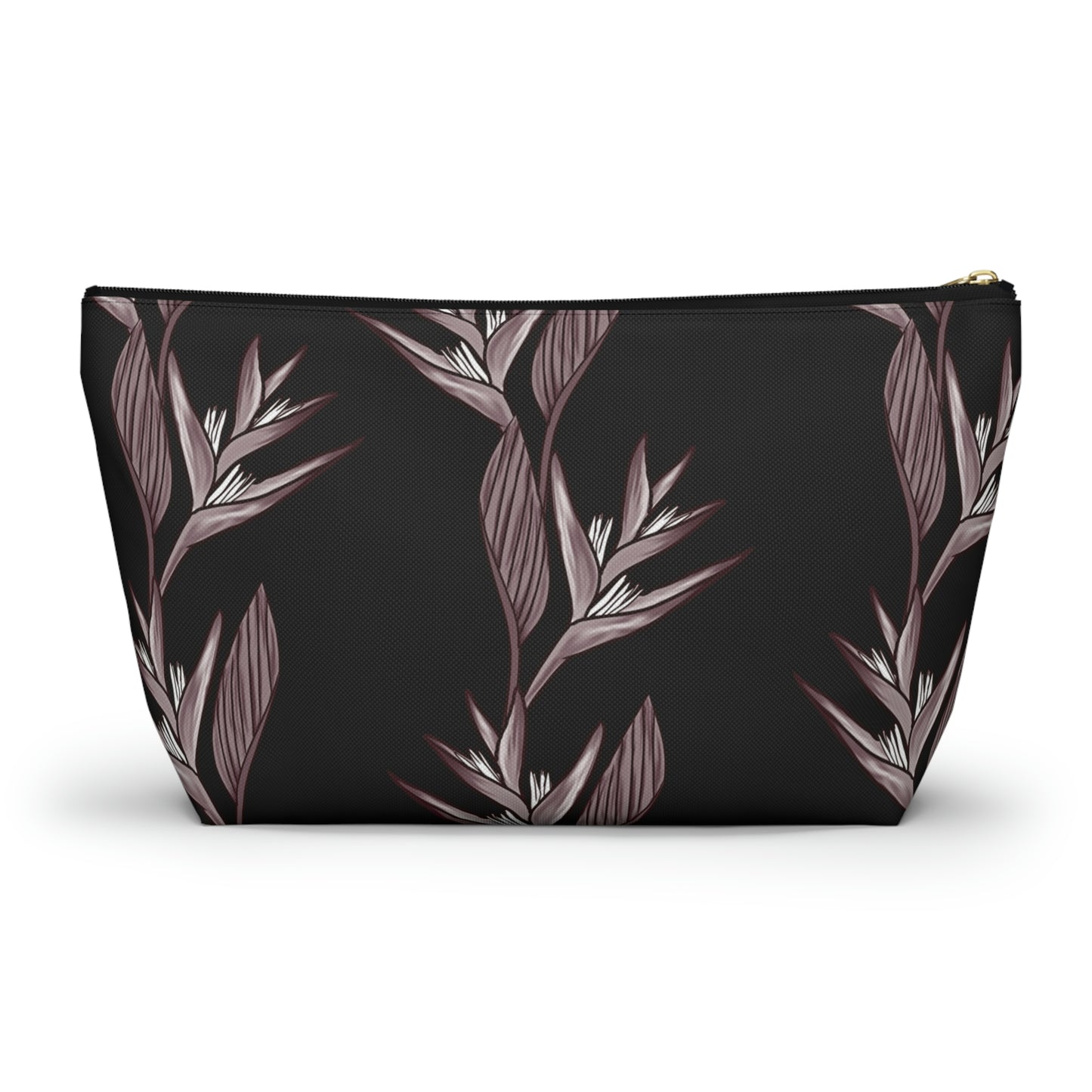 Heliconia Hawaiian Print Design Accessory Pouch w T-bottom