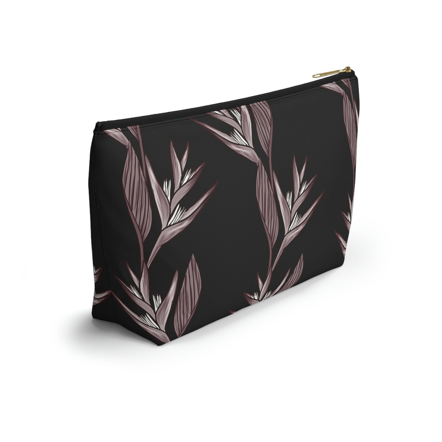 Heliconia Hawaiian Print Design Accessory Pouch w T-bottom