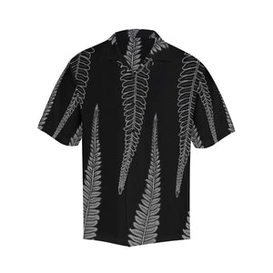 Hapu'u Fern Black and Gray Hawaiian Print Men's Aloha Shirt