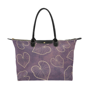Kalo Taro Hawaiian Print Purple Watercolor Single Shoulder Handbag