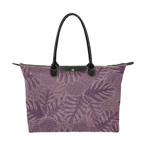 Ulu Breadfruit Hawaiian Print Purple Single Shoulder Handbag