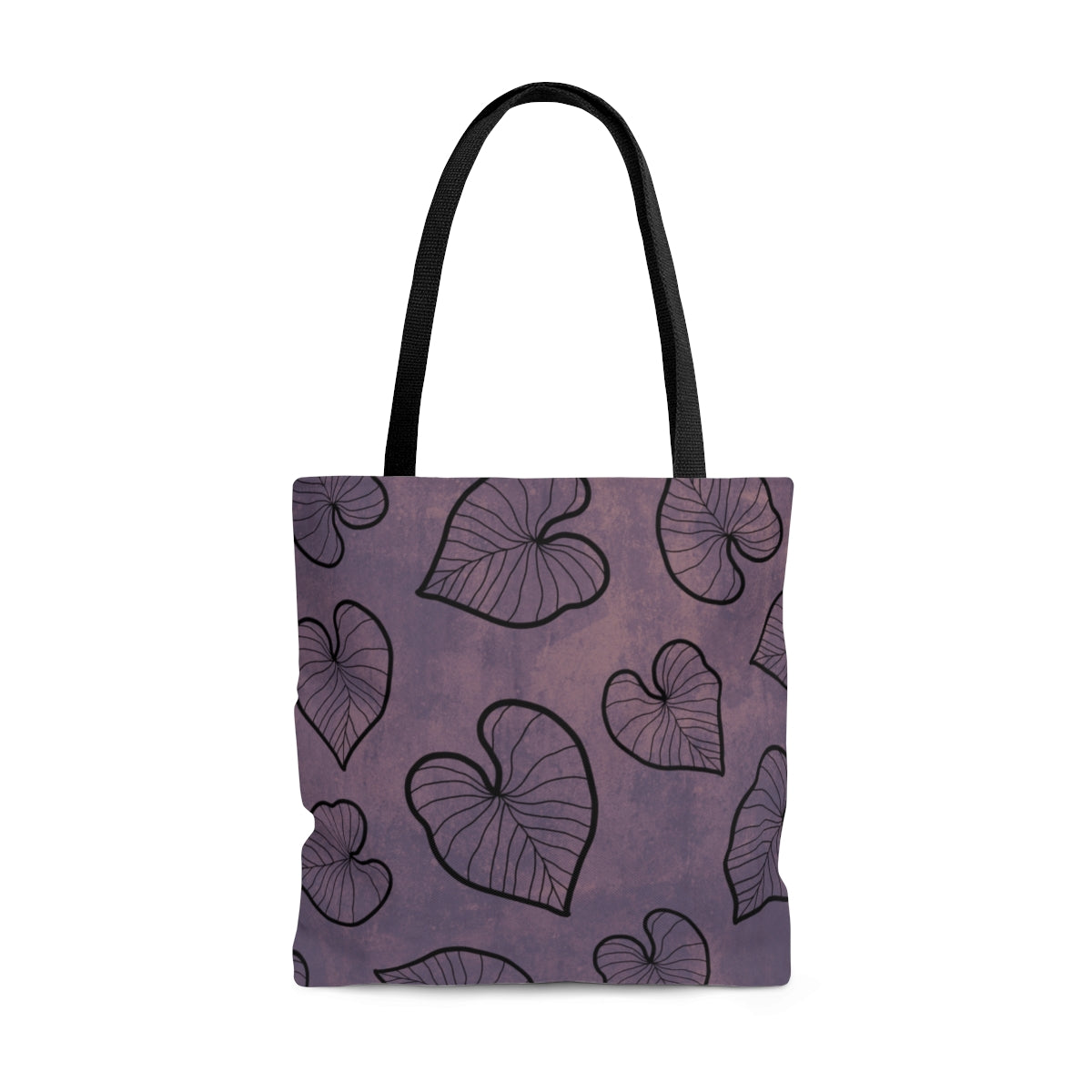 Kalo (Taro) Tote Bag - Hand drawn Kalo leaf over Watercolor Design