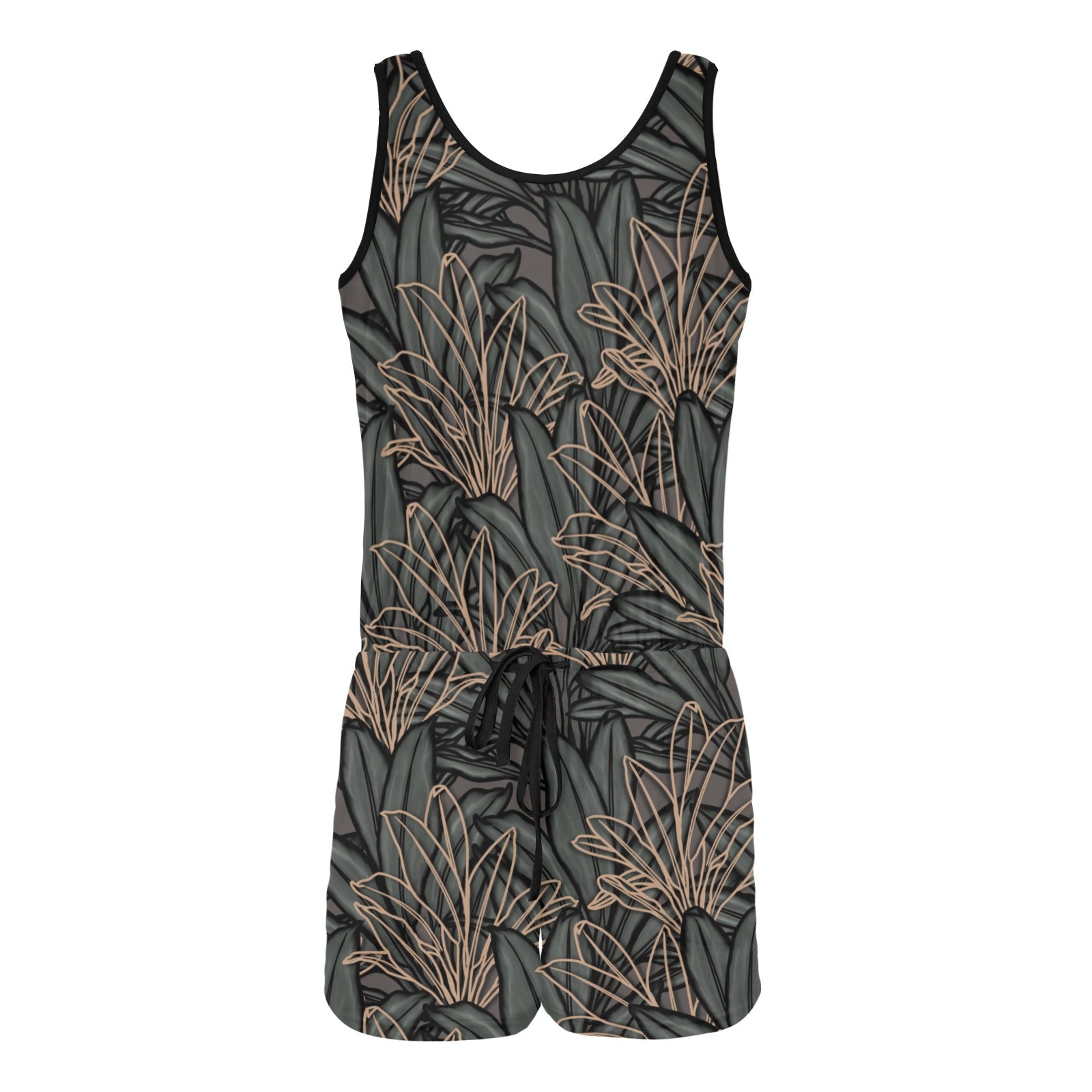 La'i Ti-Leaf Hawaiian Print Design Short Romper Vest Short Jumpsuit