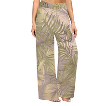 Load image into Gallery viewer, Hawaiian Tropical Print Wide Leg Palazzo Drawstring Pants - Soft Tones