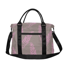 Load image into Gallery viewer, Torch Ginger Taupe and Rose Hawaiian Print Large Capacity Duffle Travel Shoulder Bag