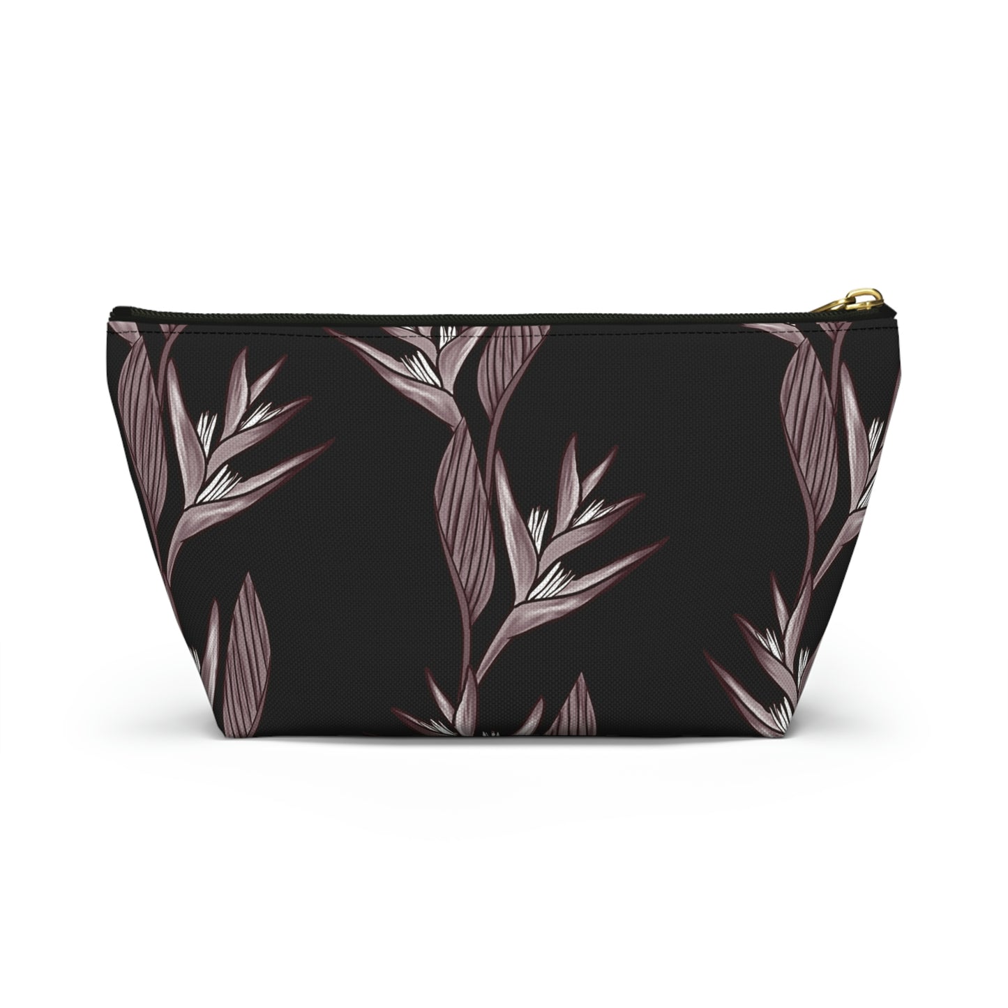 Heliconia Hawaiian Print Design Accessory Pouch w T-bottom