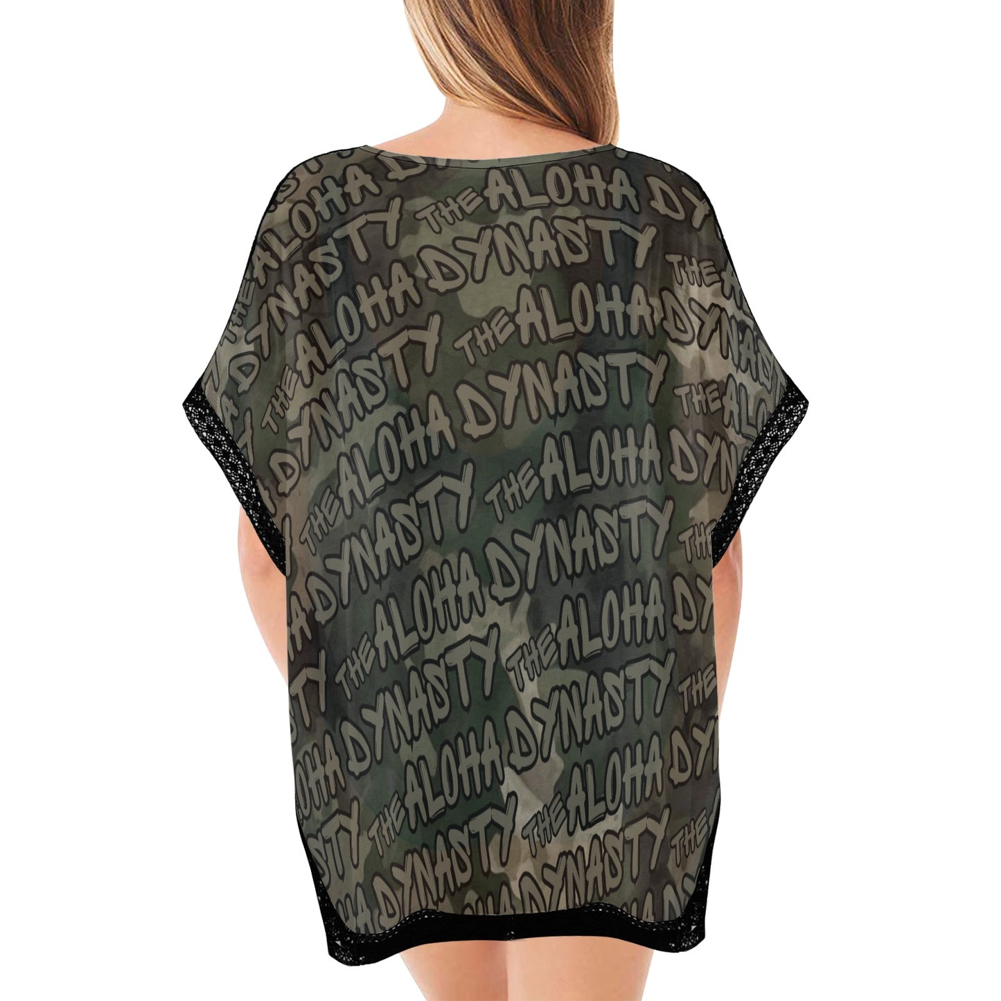 Aloha Dynasty Graffiti Camouflage Women's Beach Cover Up