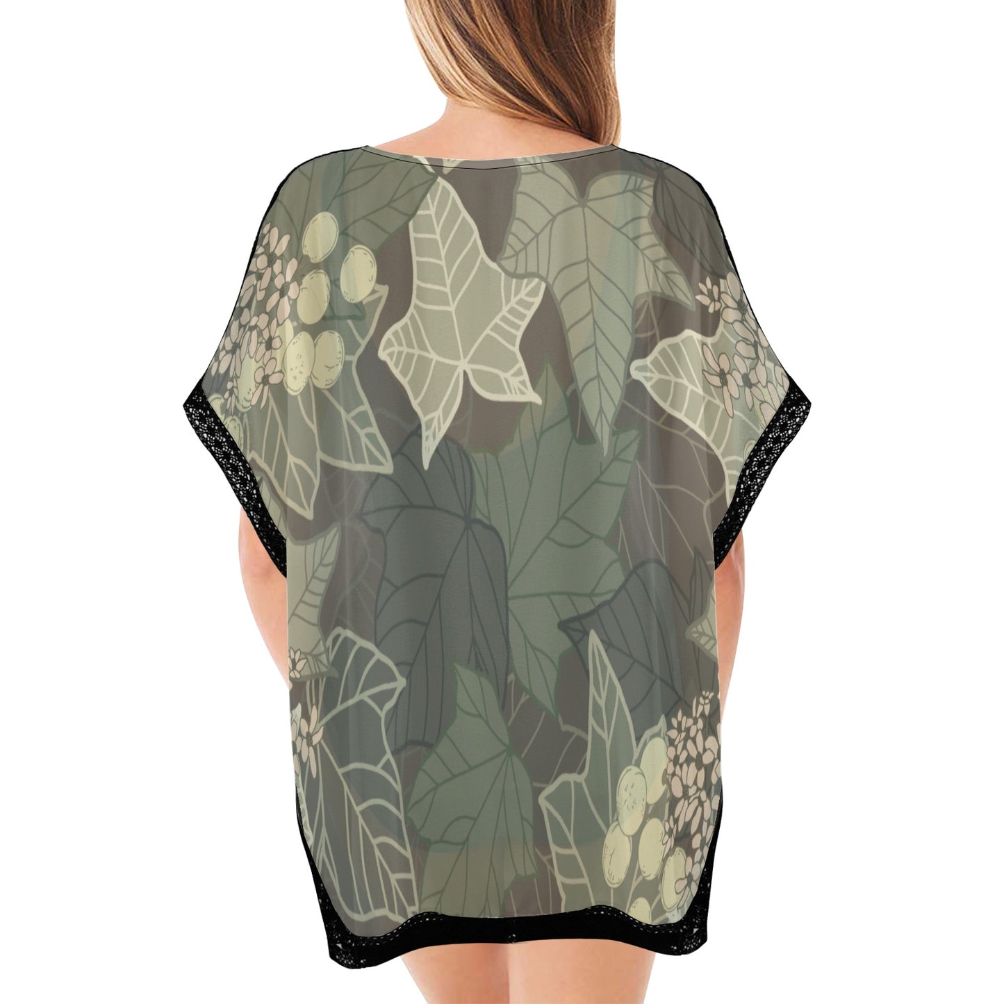 Kukui Nut Hawaiian Print Beach Cover Up (Candle Nut Women's Beach Cover Up)