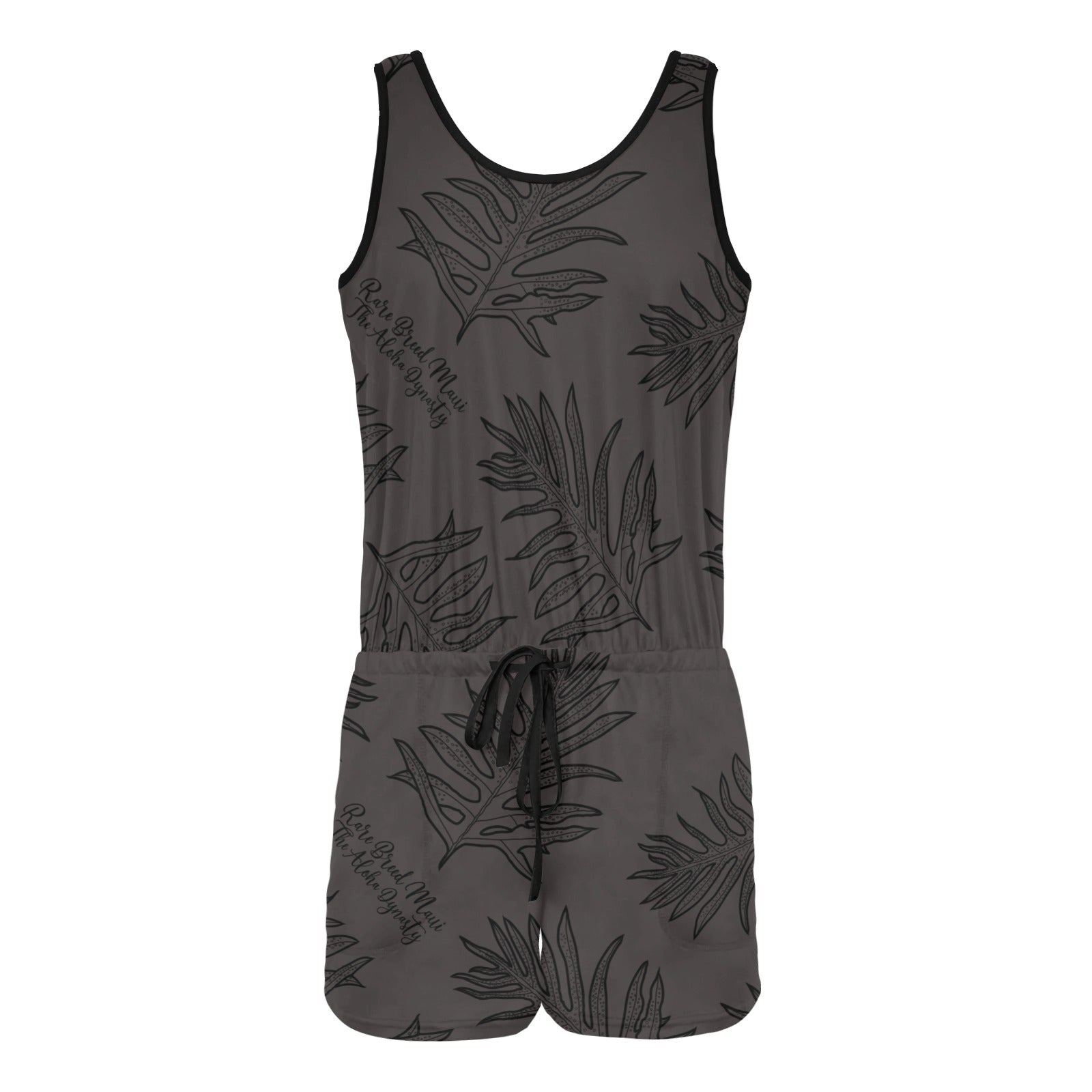 Laua'e Fern Hawaiian Print Romper Vest Short Jumpsuit