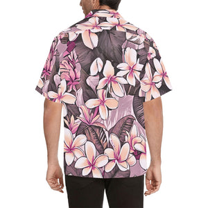 Plumeria Hawaiian Print Men's Aloha Shirt - Pink Tones
