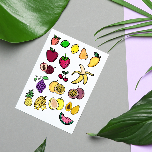 Hand-drawn Fruits Sticker Sheet