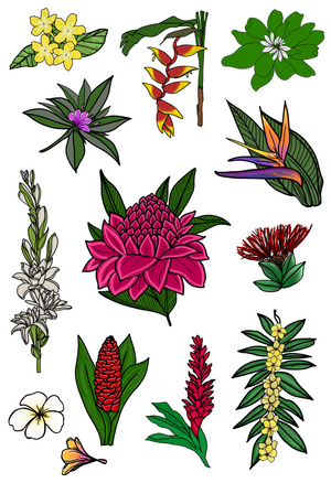 Flower Stickers Sheets, Transparent Flora Botanical Plant Sticker Shee
