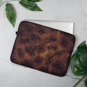 'Ohia Lehua Blossom Laptop Sleeve - Rust Watercolor