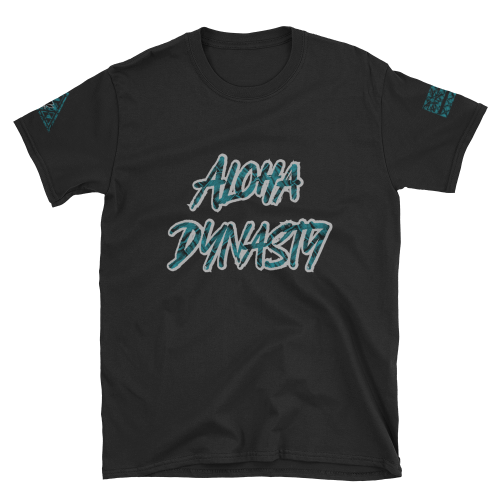 Aloha Dynasty, Teal Lauhala Print - Short-Sleeve Unisex T-Shirt
