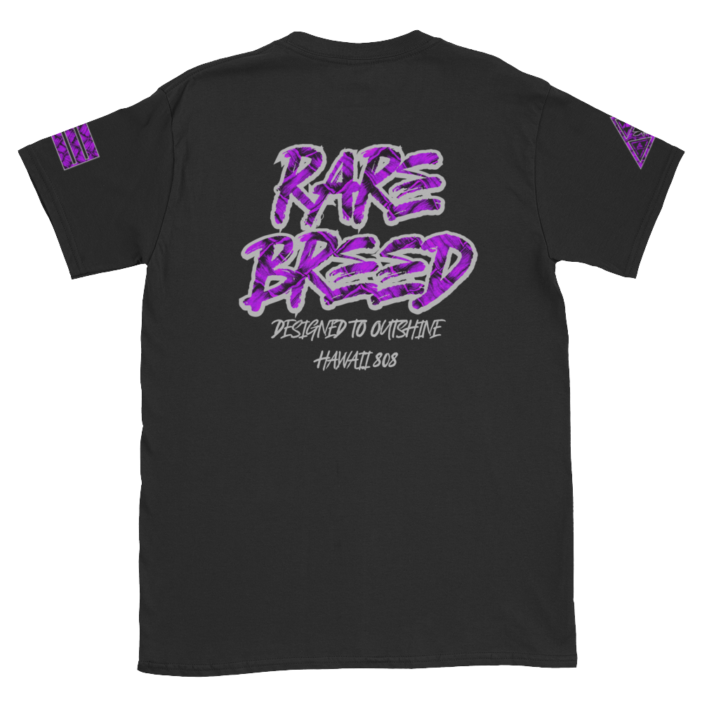Rare Breed Aloha Dynasty, Purple Neon Hala Design - Short-Sleeve Unisex T-Shirt