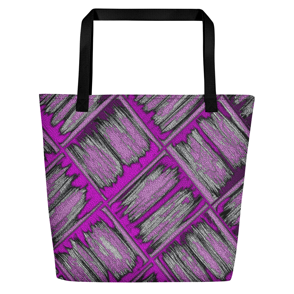 Rare Breed Pink Lauhala Print Beach Bag