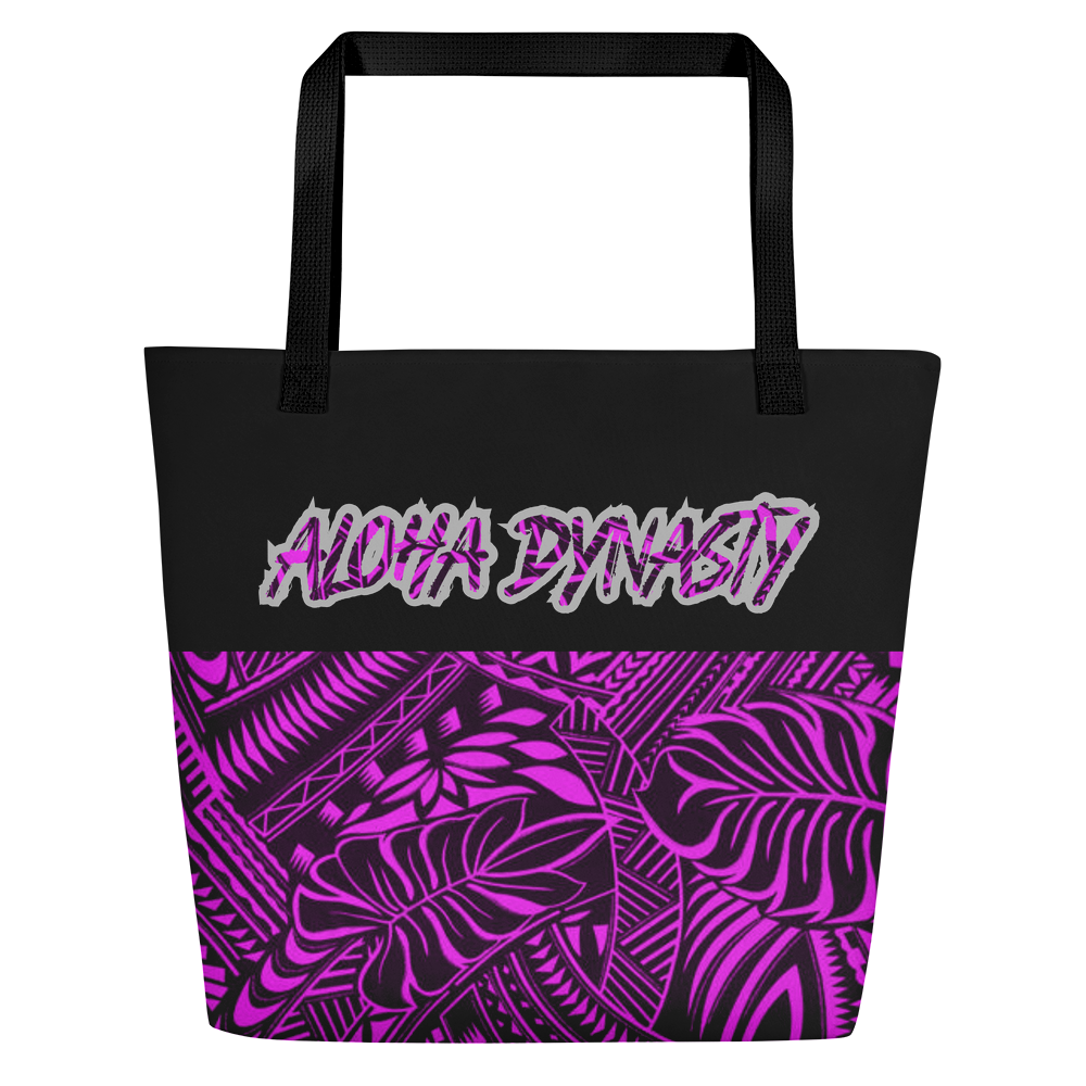 Rare Breed, Aloha Dynasty Hot Pink Tribal - Tote/Beach Bag