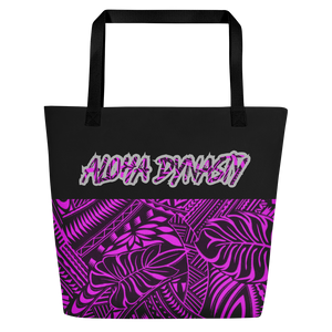 Rare Breed, Aloha Dynasty Hot Pink Tribal - Tote/Beach Bag