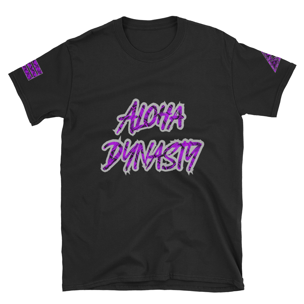 Rare Breed Aloha Dynasty, Purple Neon Hala Design Short-Sleeve Unisex T-Shirt