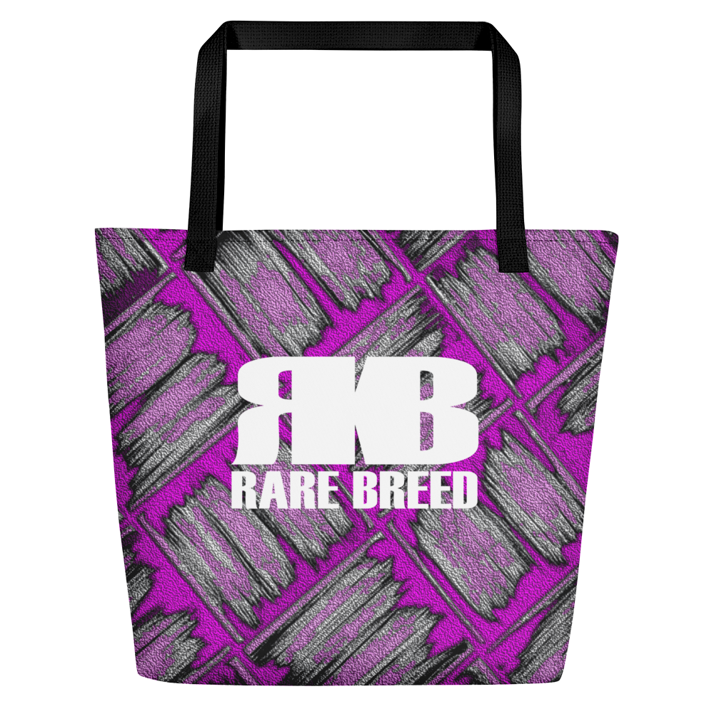 Rare Breed Pink Lauhala Print Beach Bag