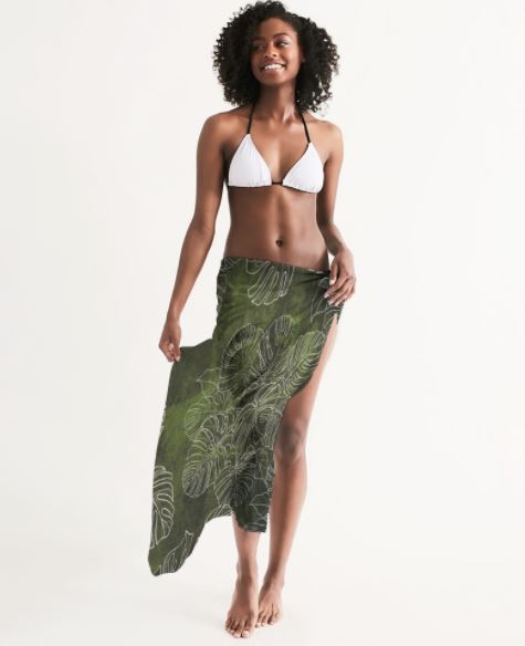 Monstera Pareo Sarong Beach Cover