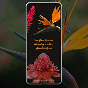 August Freebies (Hawaiian Tropical Florals) SmartPhone Wallpaper - August 2022 ('Aukake Freebie
