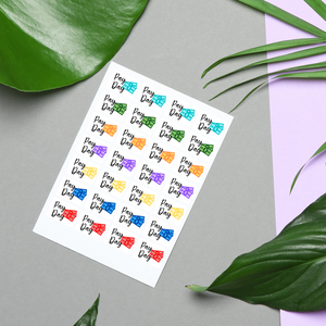 Pay Day Sticker Sheet (colorful)